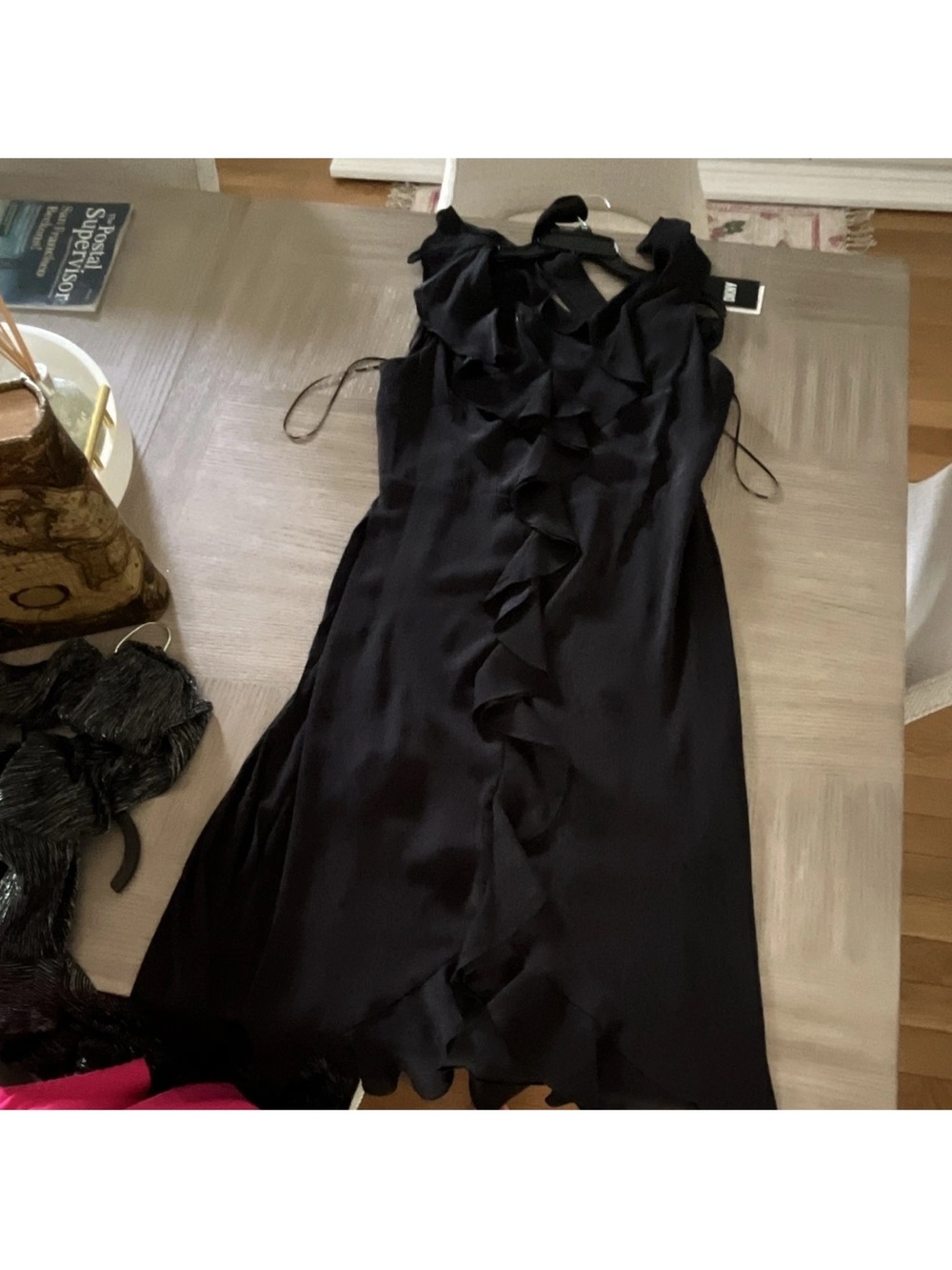 Black Ruffled Sleeveless Dress